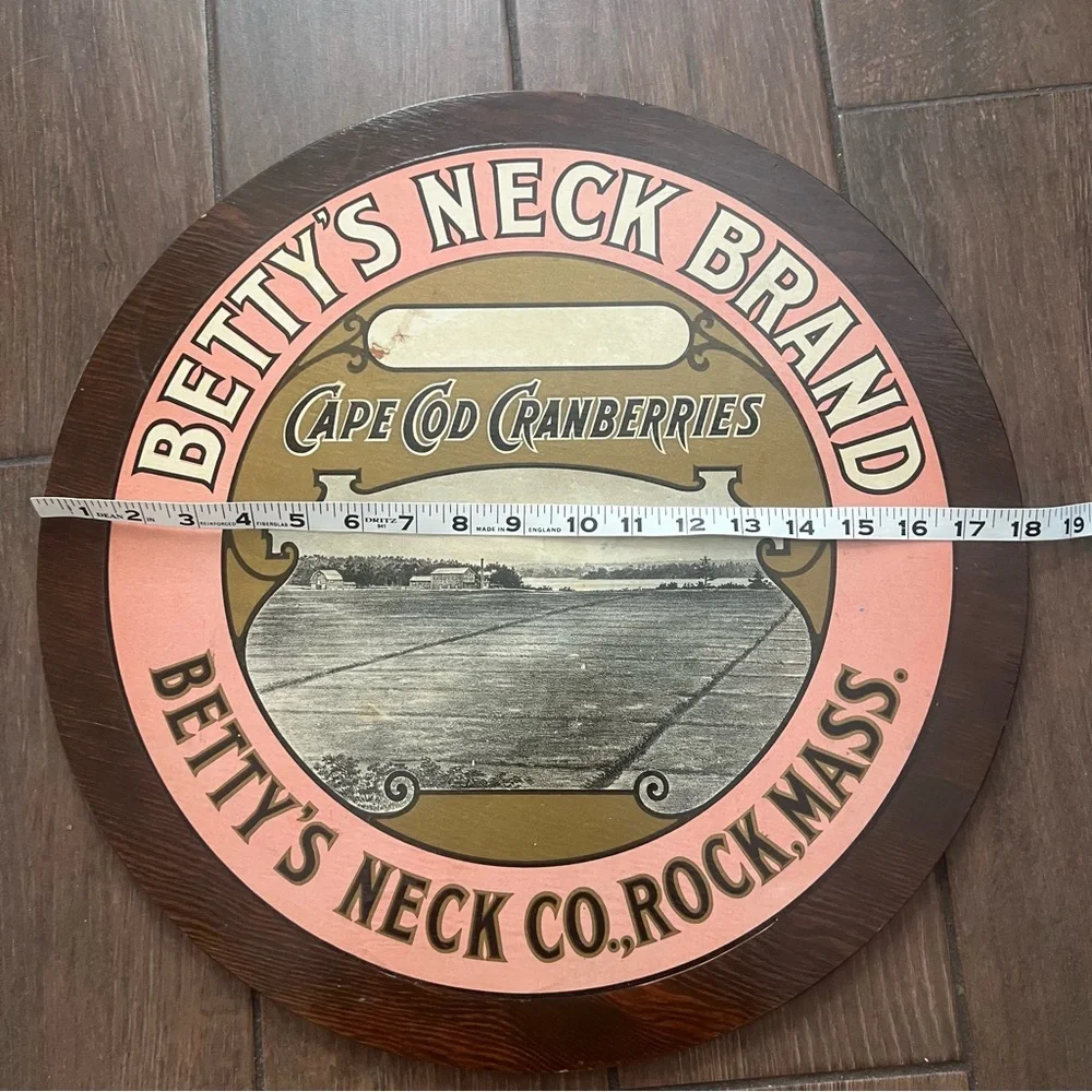 Betty's Neck Cape Cod Cranberries Vintage Rustic Handmade Wooden Sign